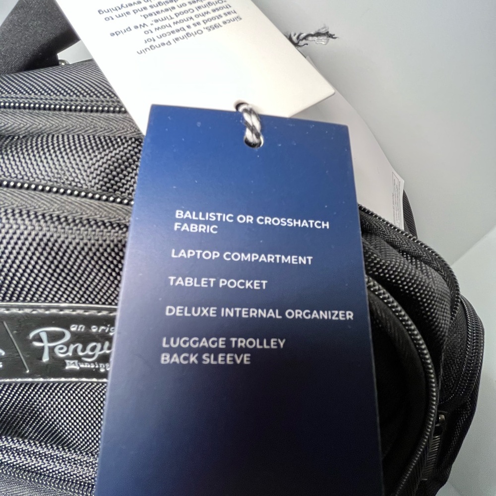 ORIGINAL PENGUIN 9 Pocket Laptop Backpack Padded back & straps - Black - Picture 16 of 16